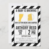 Invitation Un bébé brasse de la couche et de la bière Invitat (Devant)