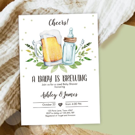 Invitation Un bébé brasse de la verdure Cheers Coed Baby show