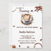 Invitation Un bébé brasse de l'aquarelle Baby shower café (Devant)