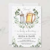 Invitation Un bébé brasse des bières et des bouteilles Douche (Devant)