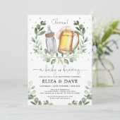 Invitation Un bébé brasse des bières et des bouteilles Douche (Debout devant)