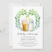 Invitation Un bébé brasse des bières et des bouteilles Végéta (Devant)