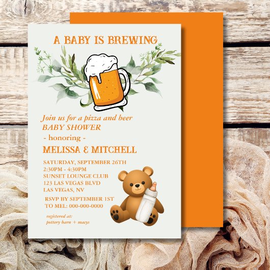 Invitation Un bébé brasse des couples baby shower mixte