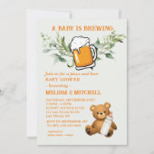 Invitation Un bébé brasse des couples baby shower mixte (Devant)
