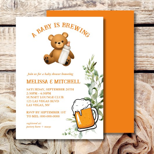 Invitation Un bébé brasse du baby shower