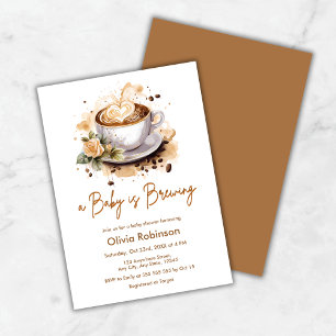 Invitation Un bébé brasse du Baby shower café Brown