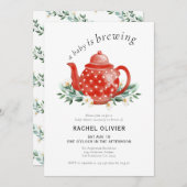 Invitation Un bébé brasse du Baby shower d'aquarelle (Devant / Derrière)