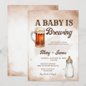 Invitation Un bébé brasse du Baby shower de base de l'aquarel (Devant / Derrière)