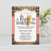 Invitation Un bébé brasse du Baby shower de bière rustique (Debout devant)