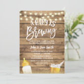 Invitation Un bébé brasse du Baby shower de bière rustique de (Debout devant)