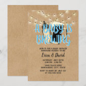 Invitation Un bébé brasse du Baby shower de bière rustique Kr (Devant / Derrière)