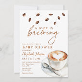 Invitation Un Bébé Brasse Du Baby shower De Café (Devant)