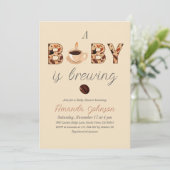 Invitation Un bébé brasse du Baby shower de café (Debout devant)