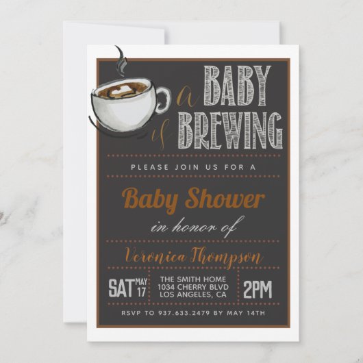 Invitation Un bébé brasse du Baby shower de café (Devant)