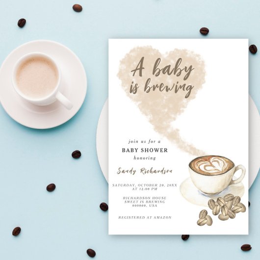 Invitation Un Bébé Brasse Du Baby shower De Café