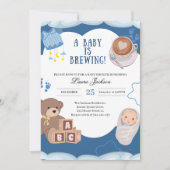 Invitation Un Bébé Brasse Du Baby shower De Café (Devant)