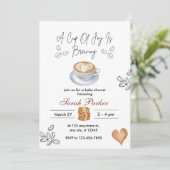 Invitation Un Bébé brasse du Baby shower de café aquarelle (Debout devant)