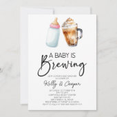 Invitation Un Bébé Brasse Du Baby shower De Café En Bouteille (Devant)