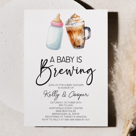 Invitation Un Bébé Brasse Du Baby shower De Café En Bouteille