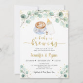 Invitation Un Bébé brasse du Baby shower de café vert (Devant)