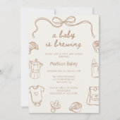 Invitation Un bébé brasse du Baby shower tiré à la main (Devant)