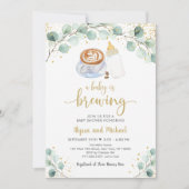 Invitation Un Bébé brasse du Baby shower verdoyant au café (Devant)