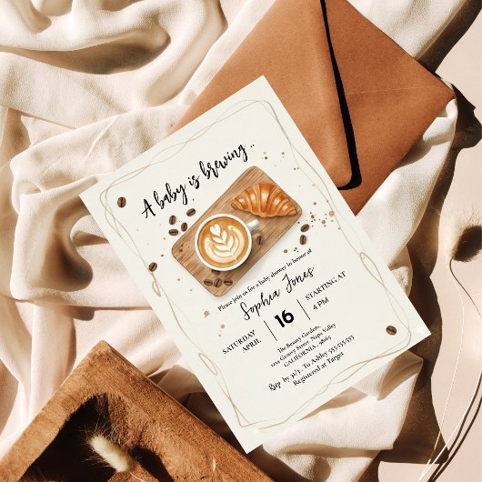 Invitation Un Bébé Brasse Du Café Baby shower À Thème