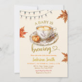 Invitation Un bébé brasse du café Baby shower Feuille (Devant)