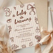 Invitation Un bébé brasse du café Baby shower tiré à la main