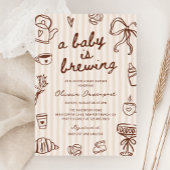 Invitation Un bébé brasse du café Baby shower tiré à la main
