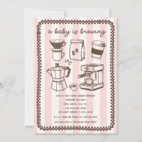 Un bébé brasse du café rose Baby shower fille