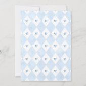 Invitation Un bébé brasse du thé Baby shower Roses bleus (Dos)