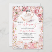 Invitation Un bébé brasse du thé Citrouille Baby shower fille (Devant)