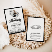 Invitation Un bébé brasse Goth Baby shower Crâne & Fleurs