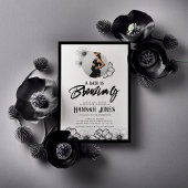 Invitation Un bébé brasse Goth Baby shower Crâne & Fleurs