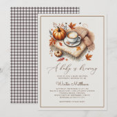 Invitation Un bébé brasse le Baby shower de café d'automne (Devant / Derrière)