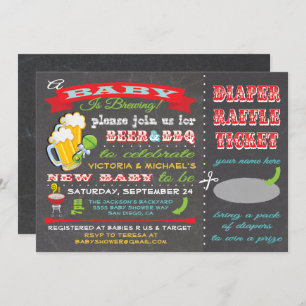 Invitation Un bébé brasse le Baby shower de couche Billet