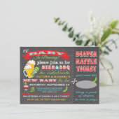 Invitation Un bébé brasse le Baby shower de couche Billet (Debout devant)