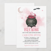 Invitation Un bébé brasse le Baby shower de fille d'Halloween (Devant / Derrière)
