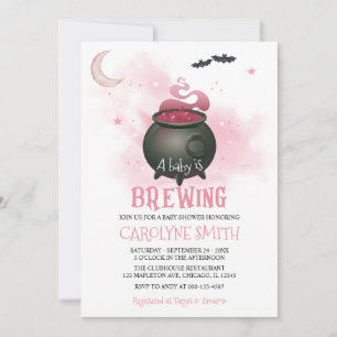Invitation Un bébé brasse le Baby shower de fille d'Halloween