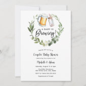 Invitation Un bébé brasse le Baby shower des couples (Devant)