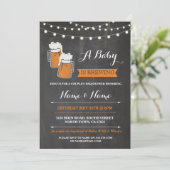 Invitation Un bébé brasse l'invitation de BBQ BabyQ de bières (Debout devant)