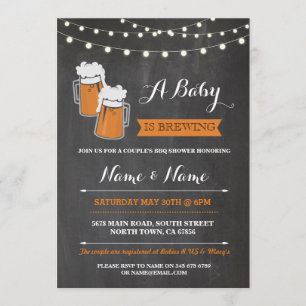 Invitation Un bébé brasse l'invitation de BBQ BabyQ de bières