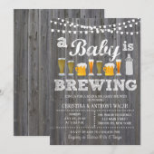 Invitation Un bébé brasse l'invitation de BBQ de baby shower (Devant / Derrière)