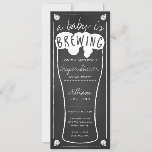 Invitation Un Bébé Brasse L'Invitation Douche, Douche À Baiss (Devant)