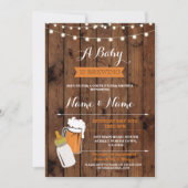 Invitation Un bébé brasse l'invitation en bois de BBQ de (Devant)