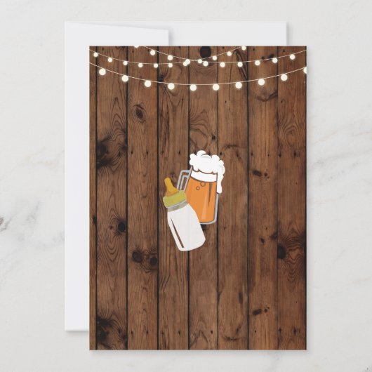 Invitation Un bébé brasse l'invitation en bois de BBQ de (Dos)