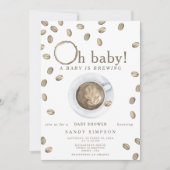 Invitation Un bébé brasse Oh Baby Baby shower de fèves de caf (Devant)