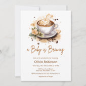 Invitation Un bébé brasse Photo Baby shower café Brown (Devant)
