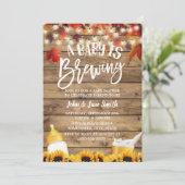 Invitation Un bébé brasse Rustique Feuilles d'automne Baby sh (Debout devant)